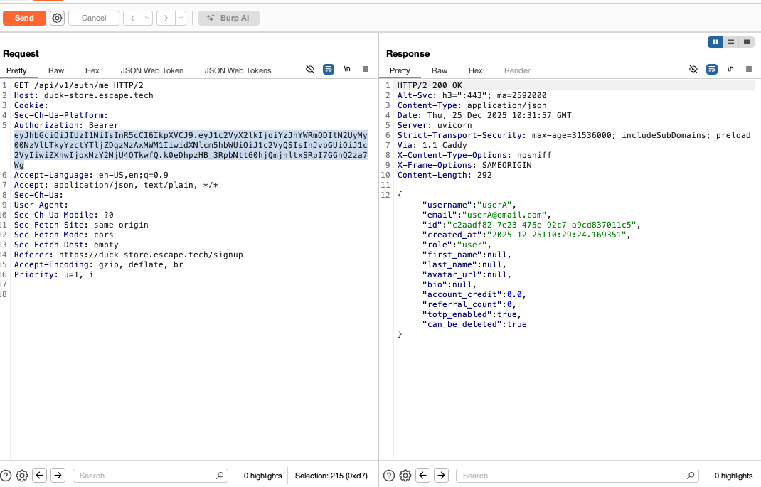 burpsuite screenshot