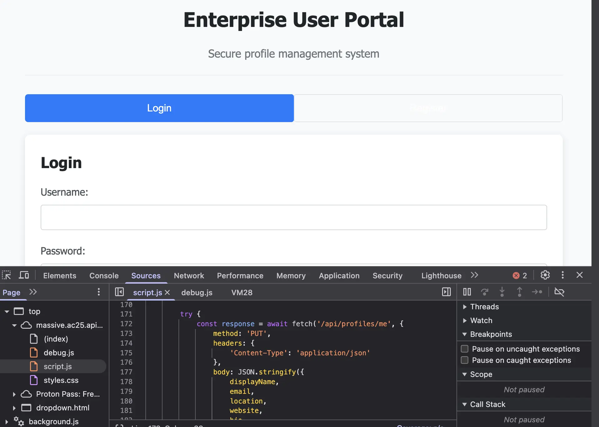 website screenshot